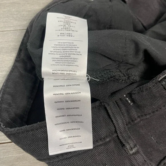 ONE TEASPOON TRUCKERS MID WAIST RELAXED DENIM JEAN SHORTS IN PURE BLACK SIZE 27 - Picture 12 of 16